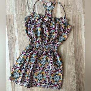 Parker 100% Silk Women’s Top Floral Vintage Small Boho 70s Colors Retro